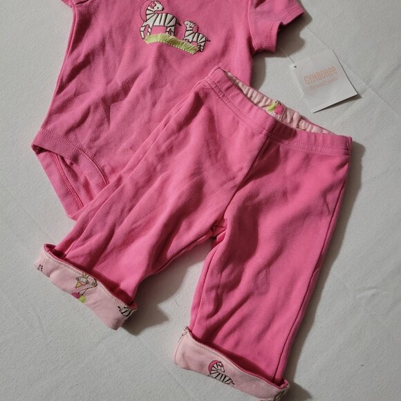 Gymboree Brand New Baby Zebra NWT 0-3 Month Bodysuit & Reversible pants set. - Picture 4 of 5